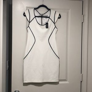 Black and white cap sleeve Express dress.